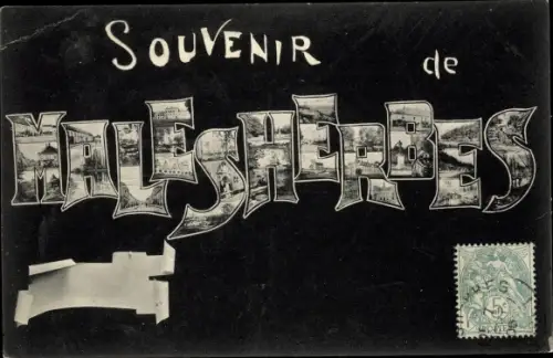 Buchstaben Ak Malesherbes Loiret, Diverses Vues de la Ville