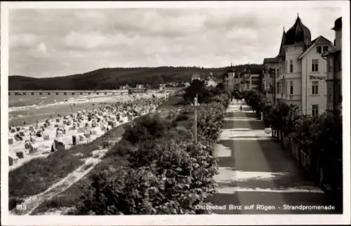Ak Ostseebad Binz auf Rügen, Strandpromenade