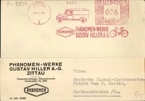 Ak Zittau in Sachsen, Werbung, Phänomen-Werke Gustav Hiller AG