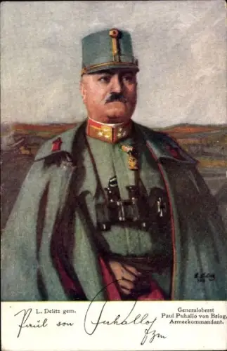 Künstler Ak Delitz, L., Generaloberst Paul Puhallo von Brlog. Armeekommandant, k.u.k. Kriegsschule