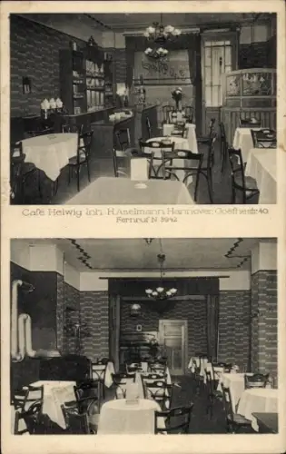 Ak Hannover, Café Helwig, Inneneinrichtung, Tische, Stühle, Hannover