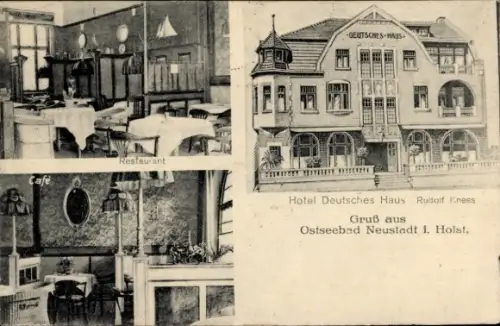 Ak Neustadt in Holstein, Ostseebad, Hotel Deutsches Haus, Rudolf Knees