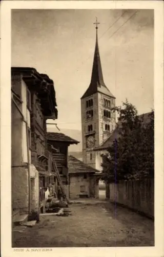 Ak Naters Kt. Wallis, Straße, Kirche