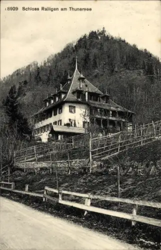 Ak Sigriswil Kanton Bern, Schloss Ralligen, Thunersee