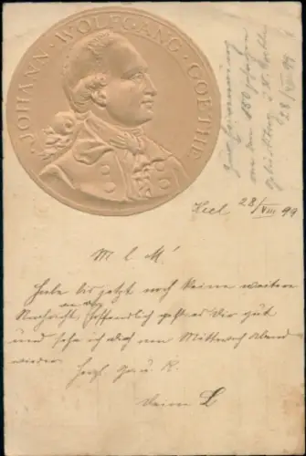 Präge Ak Dichter und Schriftsteller Johann Wolfgang von Goethe, Portrait