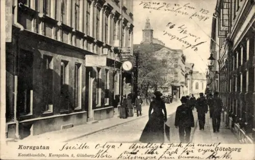Ak Göteborg Schweden, Korsgatan