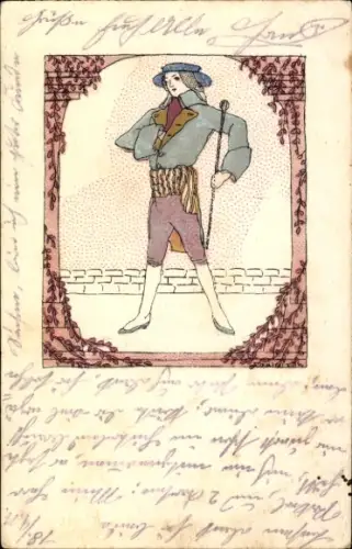 Künstler Ak Fritzi Löw, Wiener Werkstätte No. 705