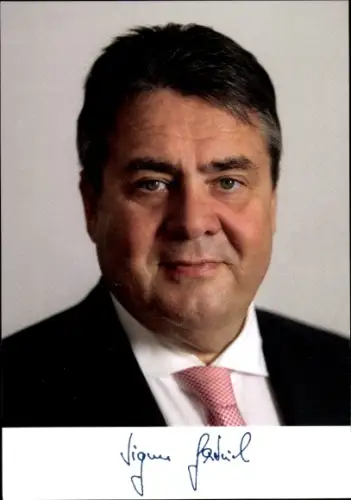 Ak Politiker Sigmar Gabriel, SPD, Portrait, Autogramm gedruckt