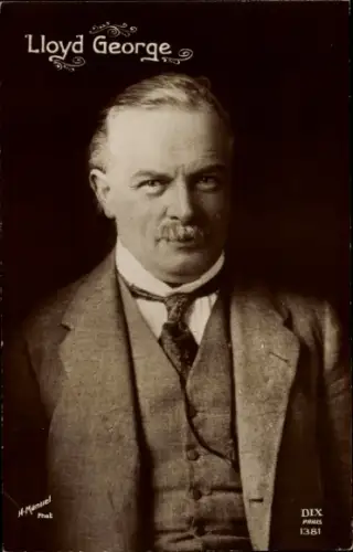 Ak David Lloyd George, Portrait