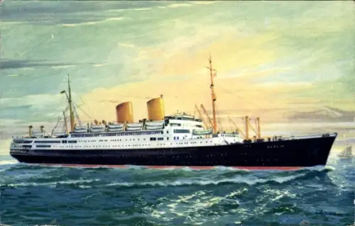 Künstler Ak Dampfer MS Berlin, Norddeutscher Lloyd Bremen, Passagierschiff