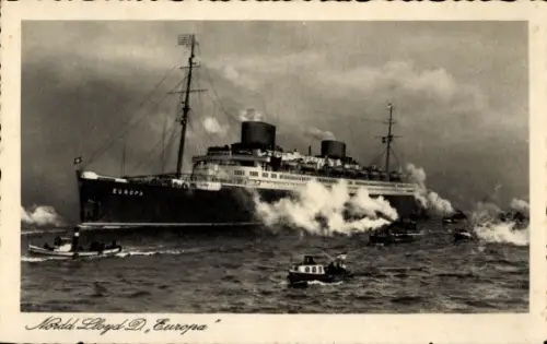 Ak Dampfschiff Europa, Norddeutscher Lloyd Bremen, In Fahrt