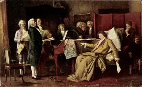 Künstler Ak Munkacsy, Mozart dirigiert sein letztes Requiem