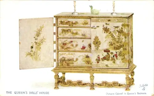 Künstler Ak Queen's Dolls House, Chinese Cabinet in Queen's Bedroom