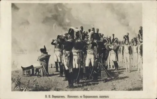 Künstler Ak Wereschtschagin, Napoleon bei Borodino
