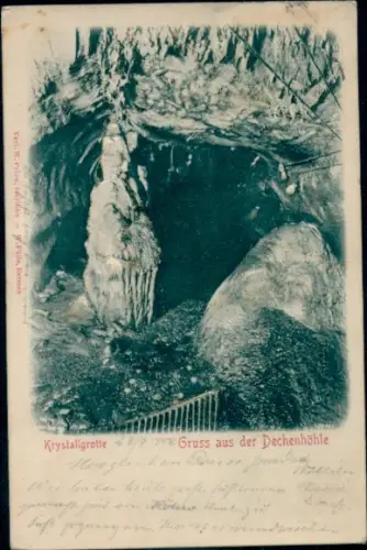 Relief Ak Iserlohn im Märkischen Kreis, Dechenhöhle, Kristallgrotte