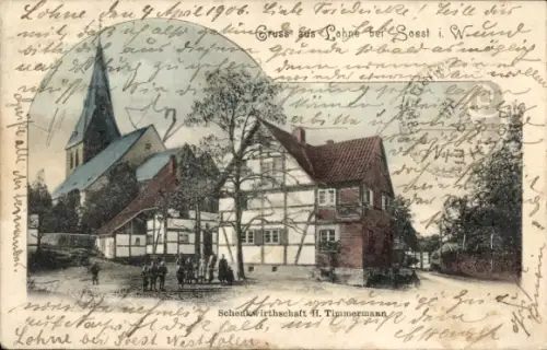 Ak Löhne in Westfalen, Gasthof, Kirche