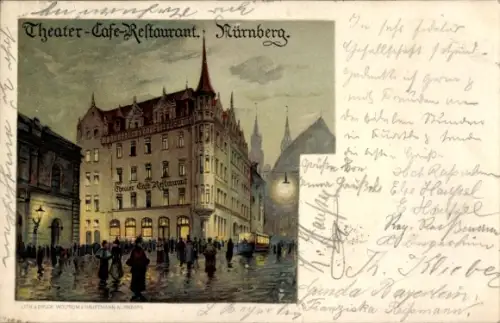 Litho Nürnberg, Theater Café Restaurant am Abend