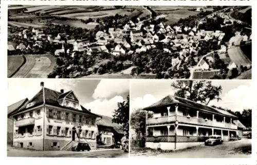 Ak Fützen Blumberg am Schwarzwald, Fliegeraufnahme, Gasthof Wilder Mann