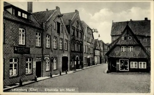 Ak Lauenburg an der Elbe, Elbstraße am Markt