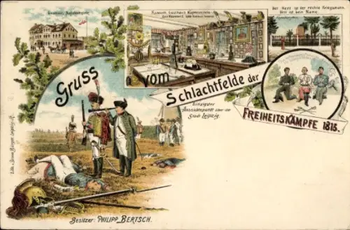 Litho Schlachtfeld der Freiheitskämpfer 1813, Restaurant