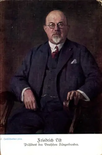 Künstler Ak Hochschartner, Friedrich List, Präsident Deutscher Sängerbund, 10. Sängerbundesfest Wien