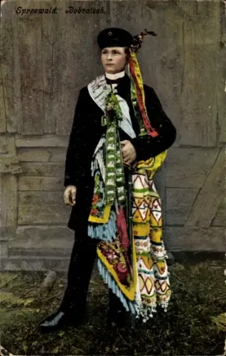 Ak Spreewald, Bobratsch, Spreewälder Tracht