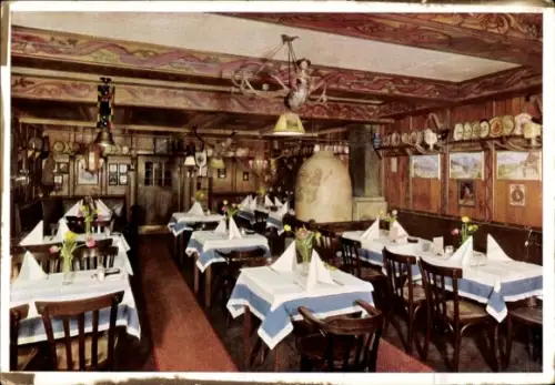 Ak Garmisch Partenkirchen in Oberbayern, Clausings Posthotel, Oberbayrisches Bierstüberl