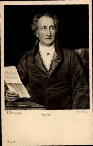 Künstler Ak Stieler, J., Dichter und Schriftsteller Johann Wolfgang von Goethe, Portrait