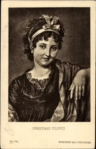Künstler Ak Dichterin Christiane von Goethe, Christiane Vulpius, Portrait