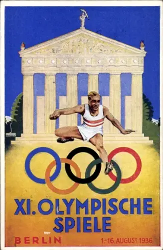 Künstler Ak XI. Olympische Spiele Berlin 1936, Hürdenläufer, Österreichischer Olympiafond
