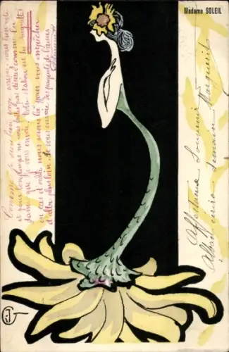 Jugendstil Künstler Ak Gulli, Jeanne, Madame Soleil