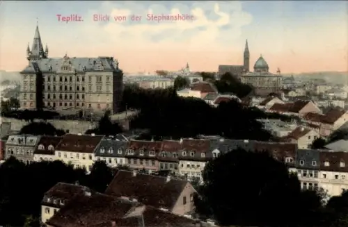 Ak Teplice Teplitz Region Aussig, Blick von der Stephanshöhe