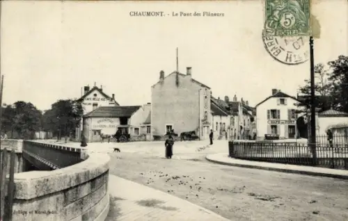CPA Chaumont Haute-Marne, Le Pont des Flaneurs