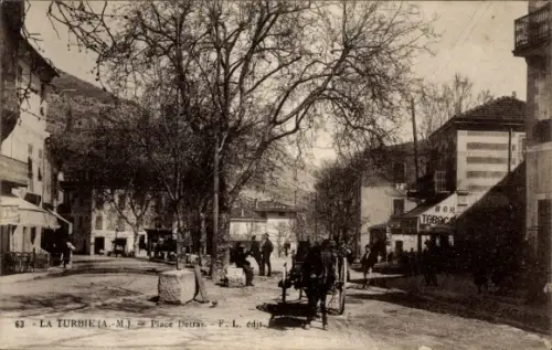 CPA La Turbie Alpes Maritimes, Place Detras