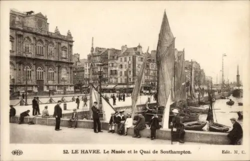 Ak Le Havre Seine Maritime,  Musée, Quai de Southampton