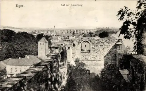 Ak Cheb Eger Region Karlsbad, auf der Kaiserburg
