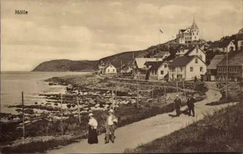 Ak Mölle Schweden, Spaziergang mit Meerblick, Hotel