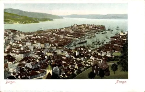 Litho Bergen Norwegen, Gesamtansicht