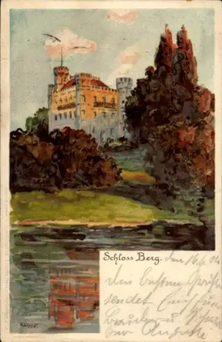 Künstler Ak Colmar Berg Luxemburg, Schloss Berg