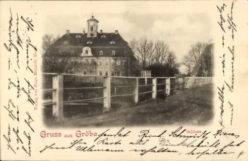 Ak Gröba Riesa an der Elbe Sachsen, Schloss
