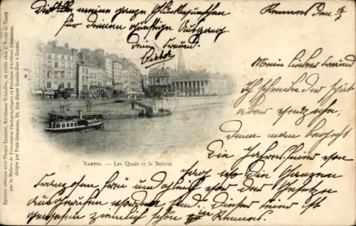 CPA Nantes Loire Atlantique, Les Quais et la Bourse