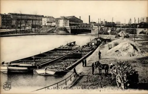 Ak Saint Denis Seine Saint Denis, Le Grand Bassin