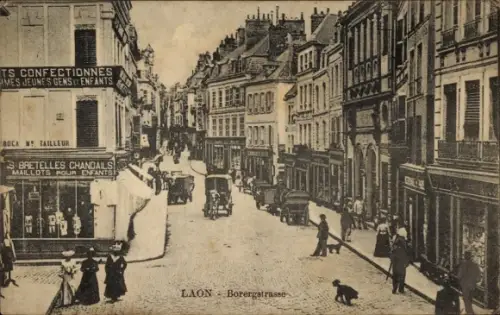 Ak Laon Aisne, LAON - Borergstrasse, Confections (Jeunes gens et enfants), Bretelles et maillots 