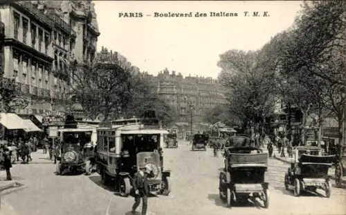 Ak Paris II Bourse, Paris, Boulevard des Italiens, T. M. K.