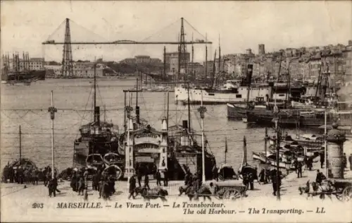 Ak Marseille Bouches du Rhône, Blick auf den Hafen