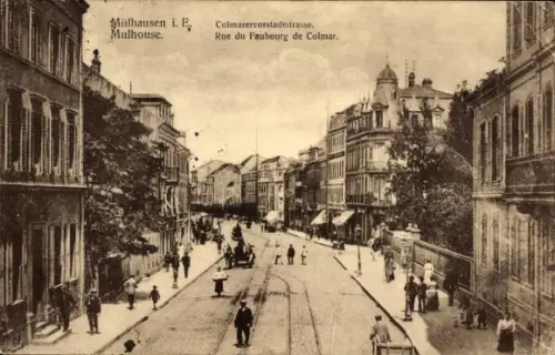 Ak Mulhouse Mülhausen Elsass Haut Rhin, Colmarer Vorstadtstrasse