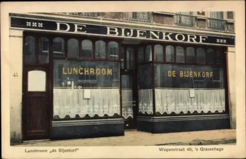 Ak 's Gravenhage Den Haag Südholland, Lunchroom de Bijenkorf, Wagenstraat 45