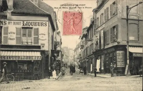 CPA Charenton le Pont Val de Marne, Rue de Paris, Montee vers la Mairie