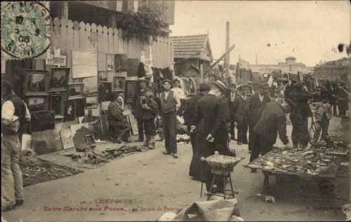 Ak Saint Ouen Seine Saint Denis, Marktleben