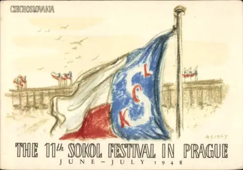 Ak Praha Prag Tschechien, 11. Sokol-Festival 1948
